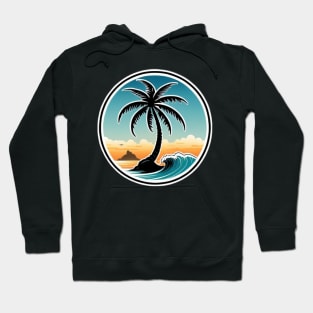 Island, palm trees, sand, surf and beach Hoodie